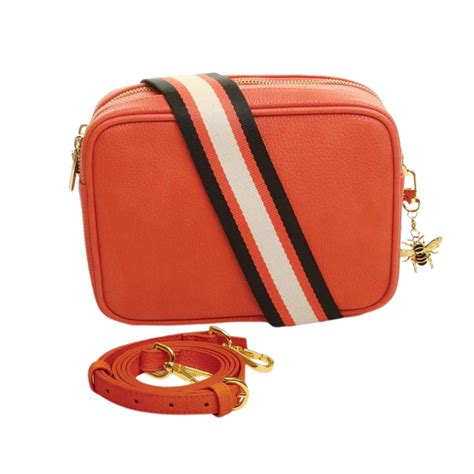 orange cross body camera bag